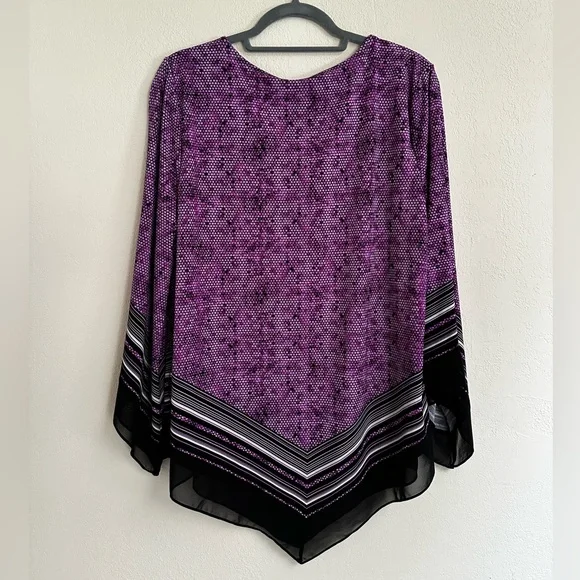 Alfani Purple and Black Women's Blouse - Picture 5 of 5
